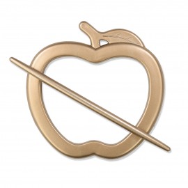Klamra plastikowa w kształcie jabłka złota z patyczkiem ELLENA