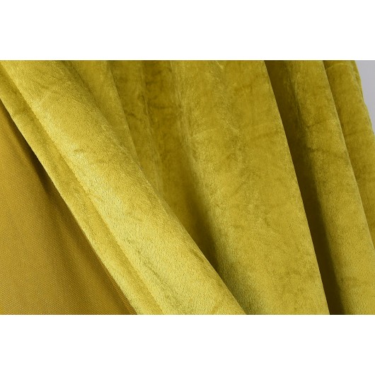 Zasłona welurowa żółta na taśmie 135x250cm ANGELA - Nie Tylko Firany