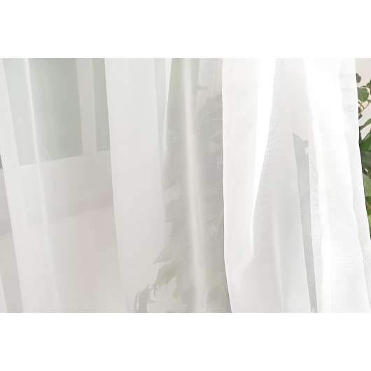 Zestaw firan z białym panelem ażurowym na taśmie 400x150cm MARIKA - Nie Tylko Firany