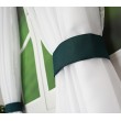 Zestaw firan z zielonym panelem ażurowym na taśmie 400x150cm MARIKA - Nie Tylko Firany