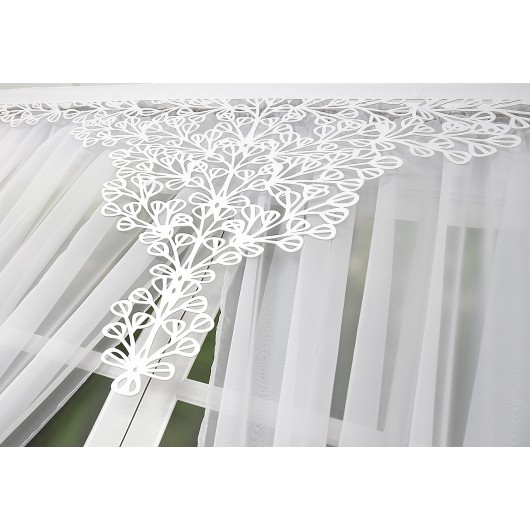 Zestaw firan białych z panelem ażurowym na taśmie 400x250cm MANUELA - Nie Tylko Firany