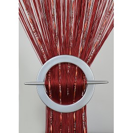 Firana MAKARON bordowy z połyskującymi sopelkami 100x200cm