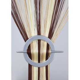 Firana MAKARON brąz-beż-ecru cieniowany gładki 100x200cm