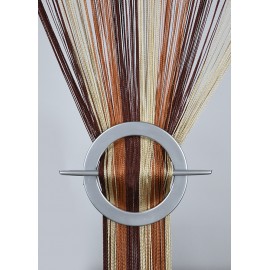 Firana MAKARON brąz-beż-ceglany cieniowany gładki 100x200cm