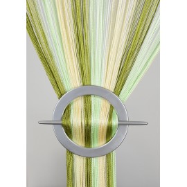 Firana MAKARON zielony-oliwkowy-ecru cieniowany gładki 150x250cm
