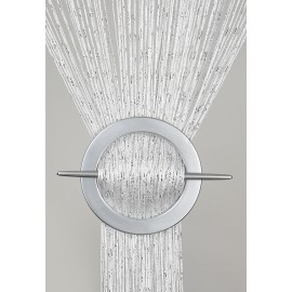 Firana MAKARON biały przeplatany srebrną nicią 100x200cm ost.