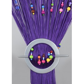 Firana MAKARON fioletowy z kolorowymi kuleczkami 300x250cm