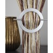 Firana MAKARON brąz-beż-biały cieniowana ze srebrną taśmą 300x250cm - Nie Tylko Firany