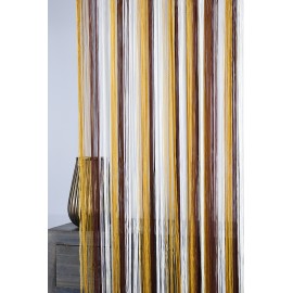 Firana MAKARON miodowy-brąz-biały cieniowany gładki 300x250cm