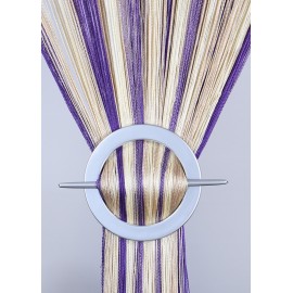 Firana MAKARON beż-ecru-fiolet cieniowany gładki 300x250cm