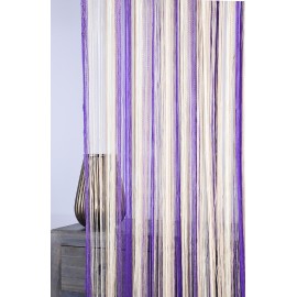 Firana MAKARON beż-ecru-fiolet cieniowany gładki 300x250cm