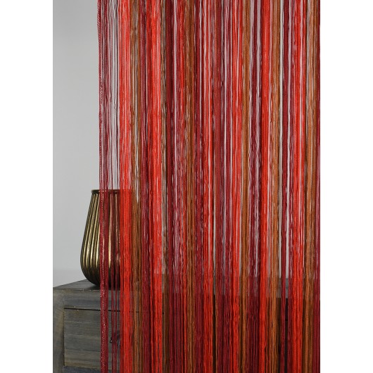 Firana MAKARON czerwony-bordowy-miedziany cieniowany gładki 300x250cm - Nie Tylko Firany