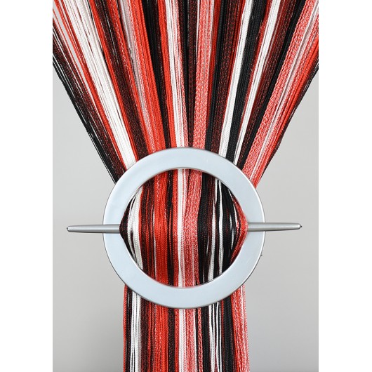 Firana MAKARON czerwony-czarny-biały cieniowany gładki 300x250cm - Nie Tylko Firany