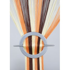 Firana MAKARON ecru-pomarańcz-brąz cieniowany gładki 300x250cm