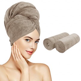 Ręcznik na głowę szybkoschnący beżowy MONA