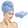 Ręcznik na głowę szybkoschnący błękitny MONA - Nie Tylko Firany
