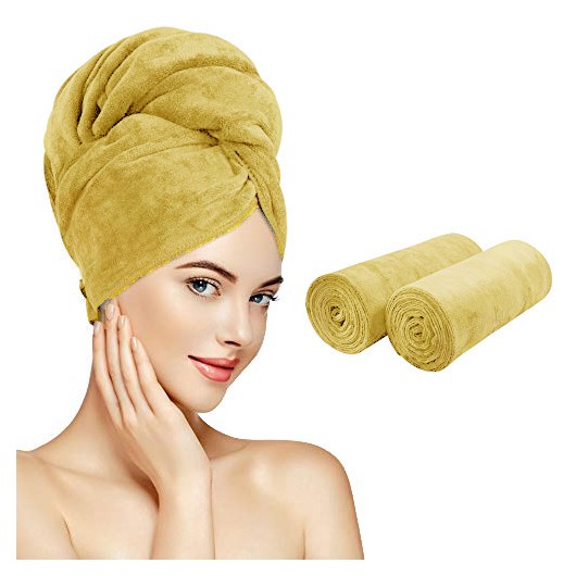 Ręcznik na głowę szybkoschnący miodowy MONA - Nie Tylko Firany