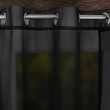 Firana zdobiona falbanami czarna na przelotkach 150x250cm MARIPOSA - Nie Tylko Firany