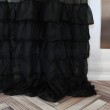 Firana zdobiona falbanami czarna na taśmie 150x250cm PAELLA - Nie Tylko Firany
