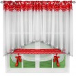 Świąteczna firana woalowa z panelem na taśmie 400x140cm RED REINDEER - Nie Tylko Firany