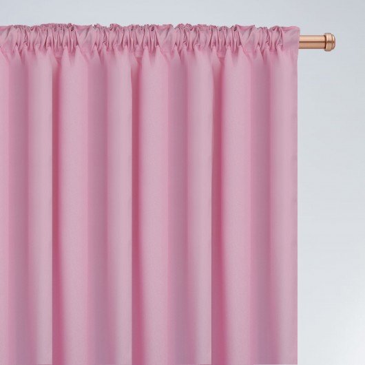 Zasłona z matowej tkaniny różowa na taśmie 145x250cm ELODIA - Nie Tylko Firany