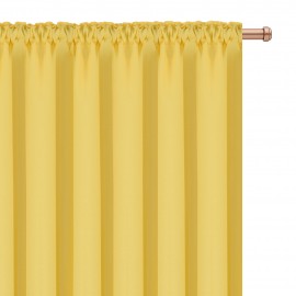 Zasłona z matowej tkaniny żółta na taśmie 145x250cm ELODIA
