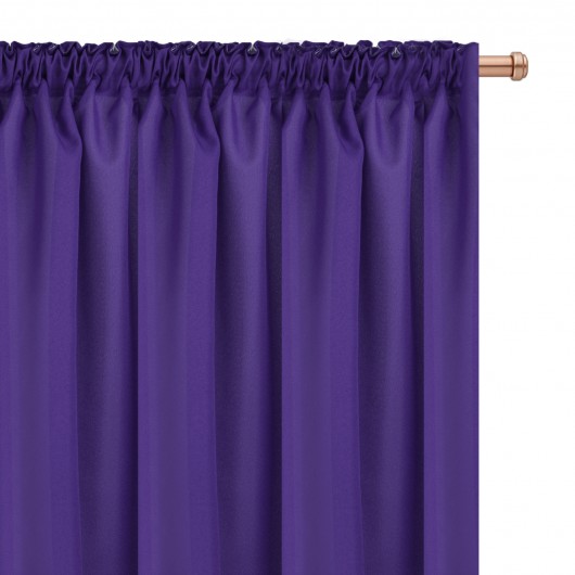 Zasłona z matowej tkaniny ciemno fioletowa na taśmie 145x250cm ELODIA - Nie Tylko Firany