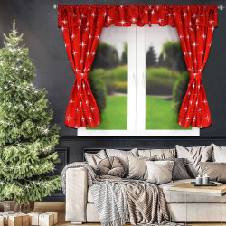 Świąteczny komplet zasłon z lambrekinem na taśmie 400x150cm XMASS