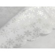 Obrus świąteczny biały w śnieżynki 160x300cm SILVER SNOW - Nie Tylko Firany