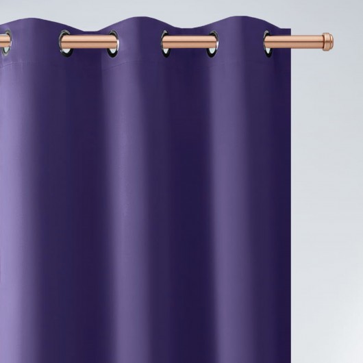 Zasłona ciemno fioletowa na przelotkach 145x250cm FELICIA - Nie Tylko Firany