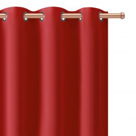 Zasłona z matowej tkaniny czerwona na przelotkach 145x250cm FELICIA
