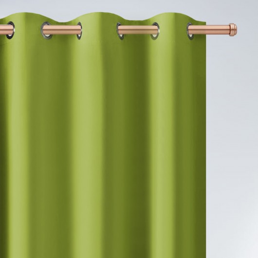 Zasłona z matowej tkaniny zielona na przelotkach 145x250cm FELICIA - Nie Tylko Firany