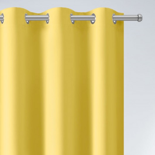 Komplet 2szt. zasłon gładkich żółtych na przelotkach 145x250cm FELICIA - Nie Tylko Firany