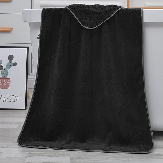 Ręcznik szybkoschnący z mikrofibry czarny 70x140cm SECCO - Nie Tylko Firany