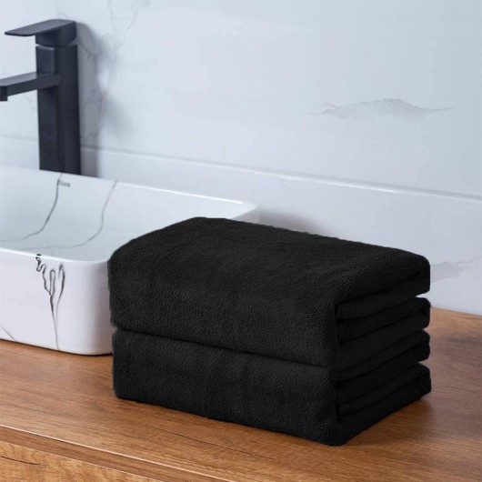 Ręcznik szybkoschnący z mikrofibry czarny 50x100cm SANTOS - Nie Tylko Firany