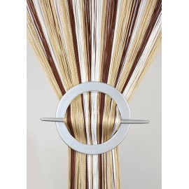 Firana MAKARON brąz-beż-biały cieniowany gładki 100x200cm