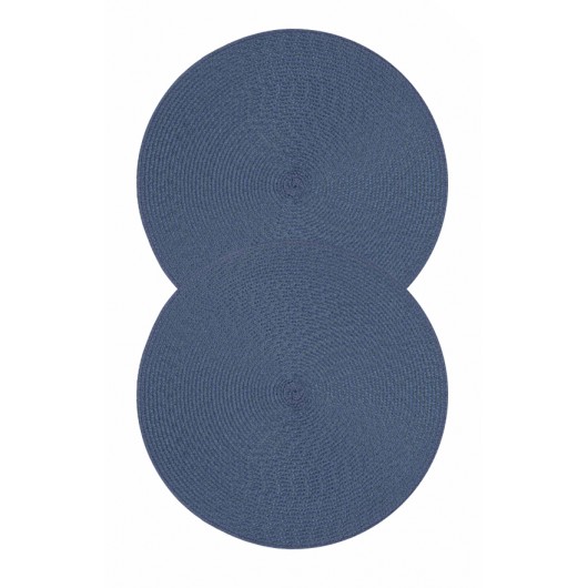 Okrągła podkładka dekoracyjna pod talerz 2-pak ciemno niebieska 36cm PIATTO - Nie Tylko Firany