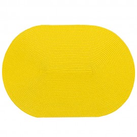 Owalna pleciona podkładka dekoracyjna żółty 44x28cm LOLLA ost.
