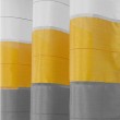 Zasłona w pasy żółto-szaro-białe na przelotkach 145x250cm HOPPE - Nie Tylko Firany