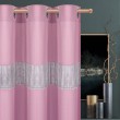 Zasłona jasno różowa z cyrkoniami na przelotkach 145x250cm SHINE - Nie Tylko Firany
