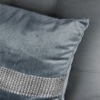Poszewka na poduszkę z weluru grafitowa ozdobiona cyrkoniami 50x50cm JANE - Nie Tylko Firany