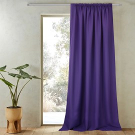 Zasłona z matowej tkaniny ciemno fioletowa na taśmie 145x250cm ELODIA