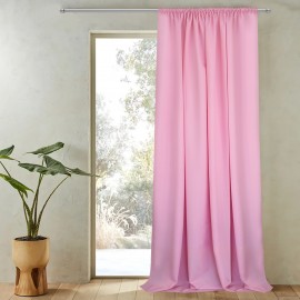Zasłona z matowej tkaniny różowa na taśmie 145x250cm ELODIA