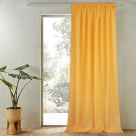 Zasłona z matowej tkaniny żółto-pomarańczowa na taśmie 145x250cm ELODIA