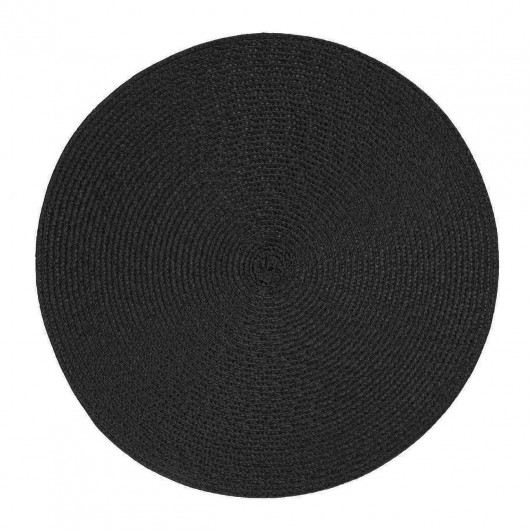 Okrągła podkładka dekoracyjna pod talerz czarna 38cm PALLA - Nie Tylko Firany