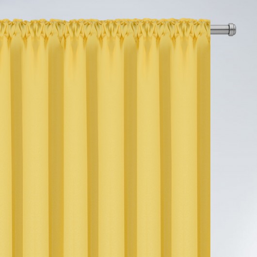 Zasłona z matowej tkaniny żółta na taśmie 145x240cm ELODIA - Nie Tylko Firany