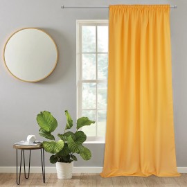 Zasłona z matowej tkaniny żółto-pomarańczowa na taśmie 145x240cm ELODIA