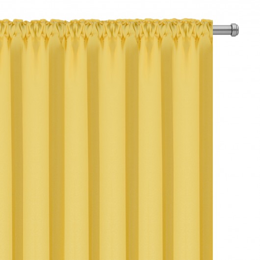 Zasłona z matowej tkaniny żółta na taśmie 145x240cm ELODIA - Nie Tylko Firany