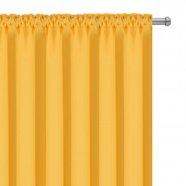Zasłona z matowej tkaniny żółto-pomarańczowa na taśmie 145x230cm ELODIA
