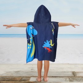 Ręcznik kąpielowy z kapturem ponczo 60x120cm HAPPY DRAGON
